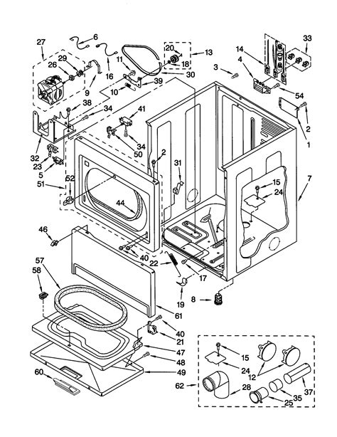 cabinet diagram parts list  model  kenmore parts dryer
