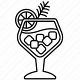 Gin Tonic Beverage Cocktail sketch template