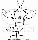 Lobster Scared Cartoon Mascot Crawdad Clipart Character Coloring Chef Cory Thoman Vector Outlined Crawfish Royalty Regarding Notes 2021 Clipartof sketch template