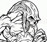 Alien Creepy Newborn Coloring Pages Predator Draw Head Printable Drawing Color Step Kids Categories Ultimate Dragoart Coloringonly sketch template