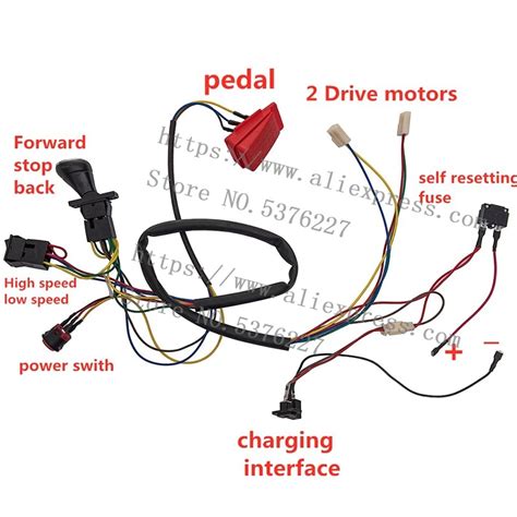childrens electric wheel  diy wiring harness change complete wire switch  remote control