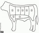 Meat Coloring Pages Barbecue Bbq Beef Cutting Cut sketch template