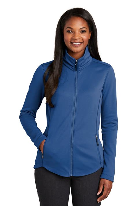 ladies port authority ® collective smooth fleece jacket night sky blue