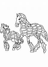 Paarden Mozaiek Paard Mosaic Horses Kleurplaten Pferden Mosaik Malvorlage Wedstrijd Kleurplaatjes Stemmen sketch template