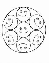 Mandala Mandalas Smiley Simple Coloring Kids Characters Faces Pages Print Children Easy Smiling Drawing Color Fairly Simplicity Adults Suit Clear sketch template