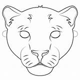 Mask Coloring Panther Pages Printable Tiger Animal Drawing Masks Templates Paper Categories sketch template
