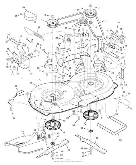 murray xc lawn tractor  parts diagram  mower housing