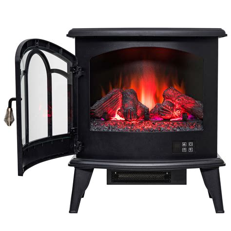 freestanding  sided electric log stove fireplace heater
