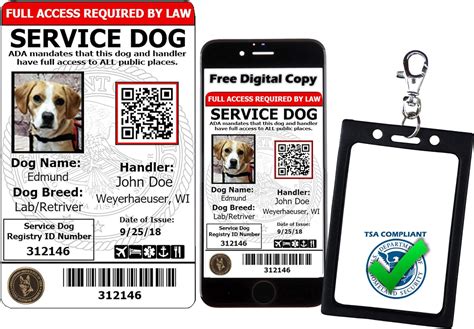 amazoncom activedogs registered service dog photo id card clip