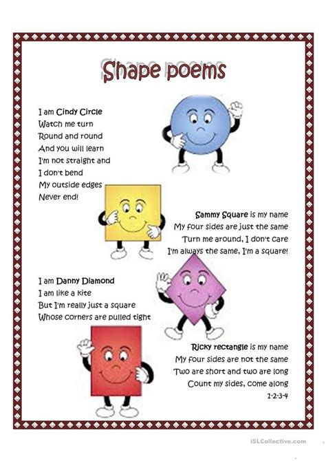 shape poem worksheets worksheetscity