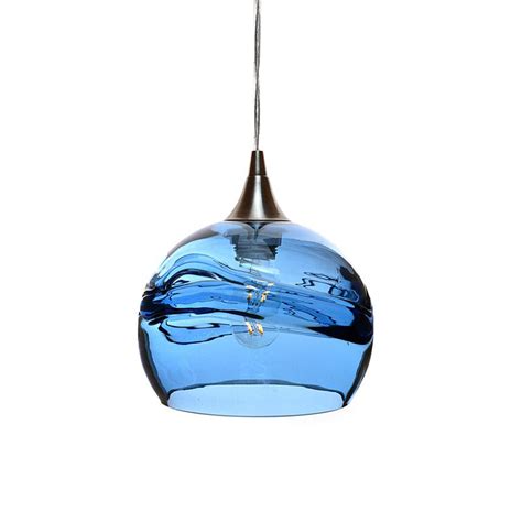 swell single pendant light form no 767 steel blue brushed nickel