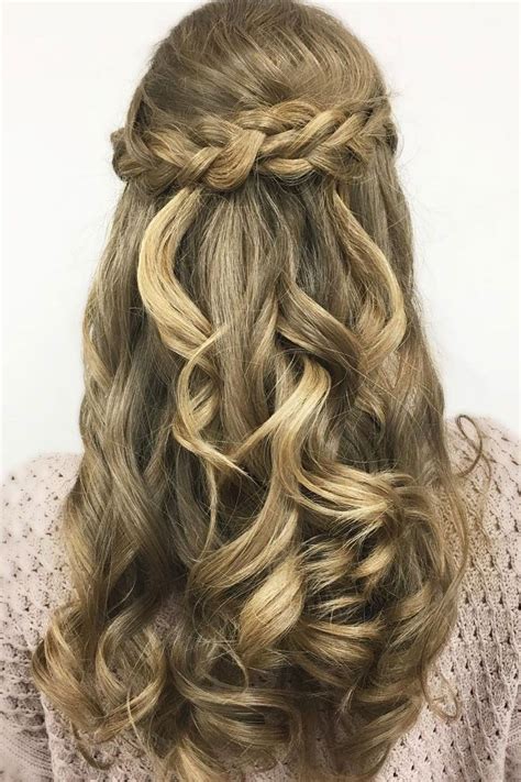 beautiful braided half up half down wedding hair