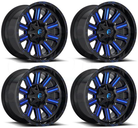 fuel hardline    black blue wheels rims set wheels