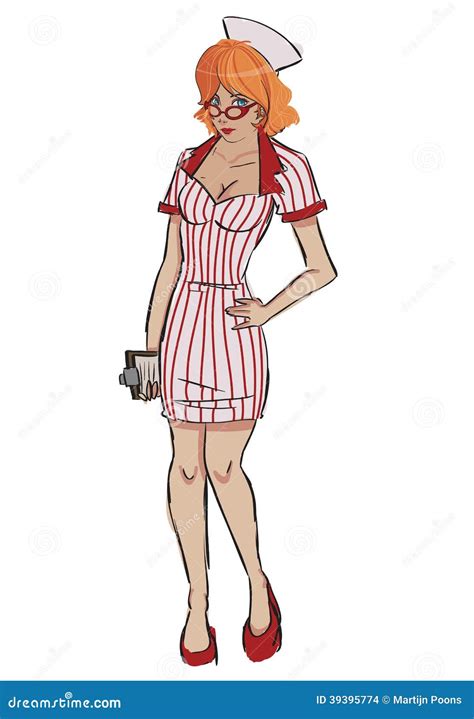 retro pin up nurse stock vector image 39395774