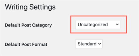 change uncategorized  setup default post category