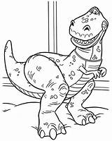 Rex Coloring Toy Story Pages Getcolorings Looking sketch template