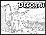 Coloring Deborah Judges Barak Heroes sketch template