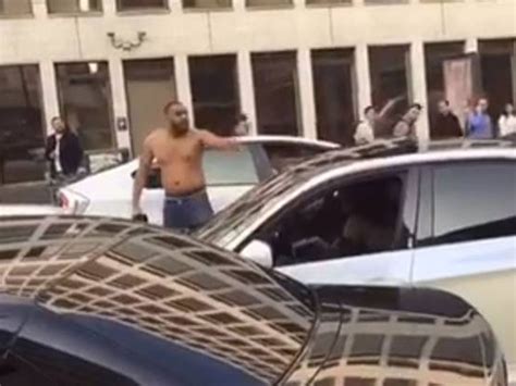 shirtless driver gets rammed by bmw in shocking east london road rage