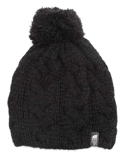 The North Face Pom Pom Beanie Black Hat In Black For Men Lyst