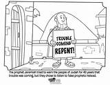 Coloring Bible Jeremiah Pages Kids Repent God Printable Warning Sunday School Ezekiel Israelites Activities Sheets Speaks Crafts Activity Whatsinthebible Story sketch template