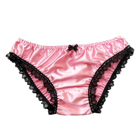 Redrose Silky Satin Frilly Lace Sissy Panties Bikini Knickers Size 10