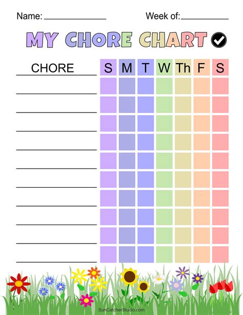 chore charts printable editable daily weekly templates diy projects patterns monograms