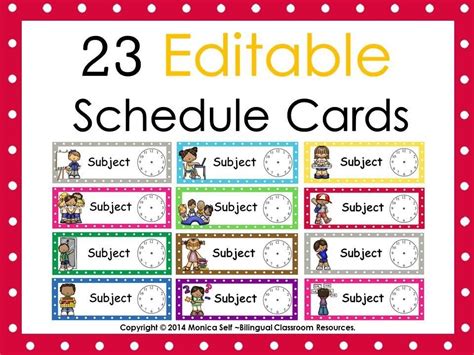 schedule cards editable schedule cards editable schedule cards