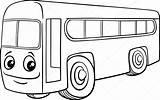 Colorir Autocarro Autobus Scuolabus Carattere Fumetto Schwarz sketch template