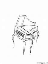 Coloring Keyboard Piano Getcolorings Harpsichord sketch template