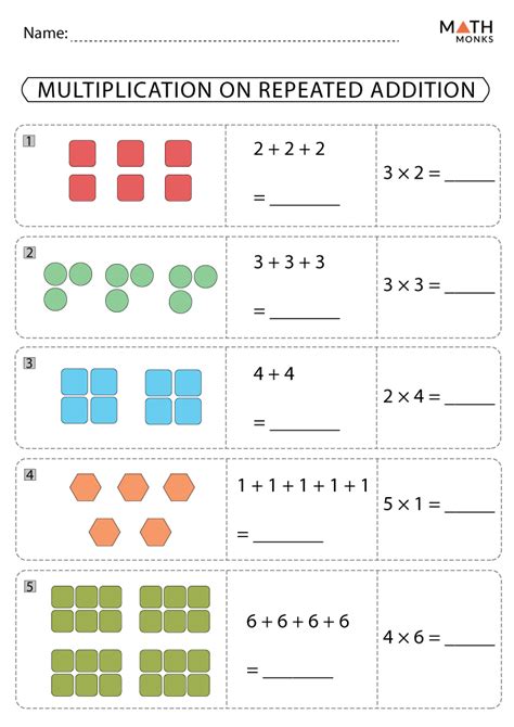 repeated addition worksheets library