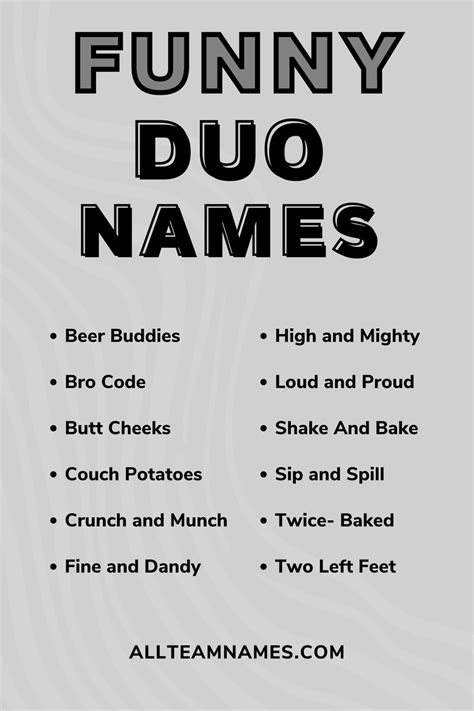 duo names  team activities