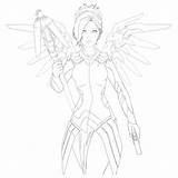 Mercy Lineart sketch template