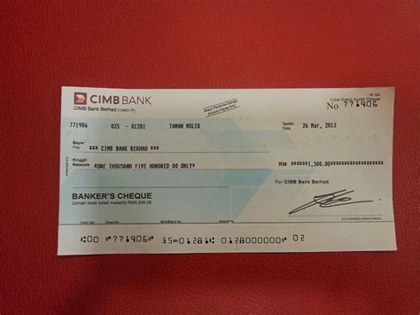 bankers cheque  exceed rm