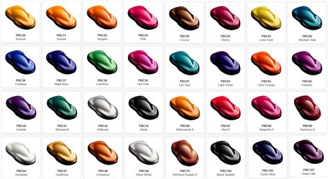 pearl paint color chart