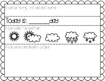 kindergarten daily journal  crafty  kindergarten tpt