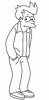 Futurama Coloring Pages Printable Library Fry Getcolorings Getdrawings Popular sketch template