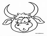 Bull Coloring Head Angry Pages Template sketch template