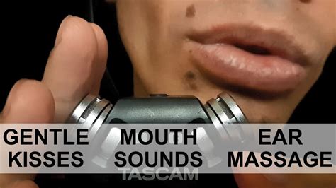 Asmr Gentle Male Kisses And Mouth Sounds [ear Massage Breathing No