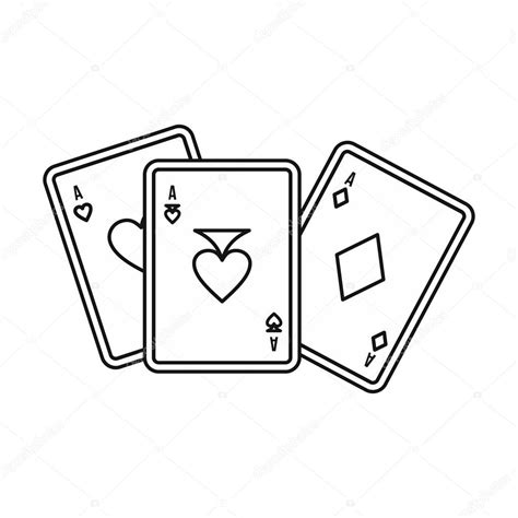 playing cards icon outline style stock vector  ylivdesign