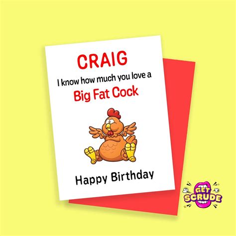 big fat cock funny friend card rude friend birthday t etsy
