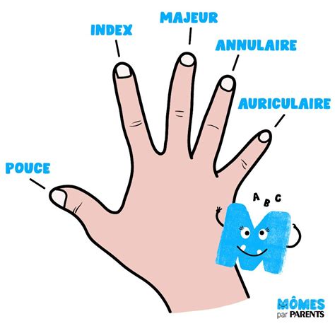 quels sont les noms des cinq doigts de la main momes