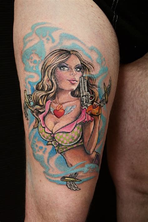 Pin Up Girl Tattoo Designs Melhor 75 Idéias Que Vão Agitar O Seu Mundo