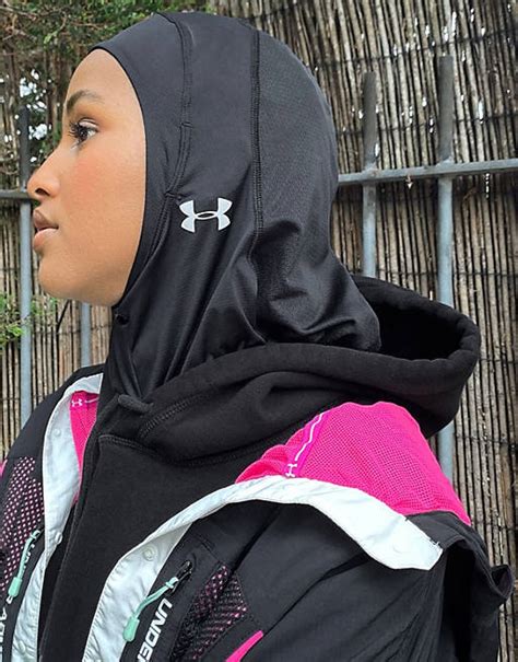 armour training sport hijab  black asos