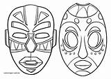 Afrikanische Maske Masken Malvorlage Kulturen Ausmalbilder Malvorlagen Ethnie sketch template