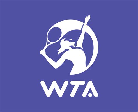 Wta Logo Símbolo Blanco Mujer Tenis Asociación Diseño Vector Resumen