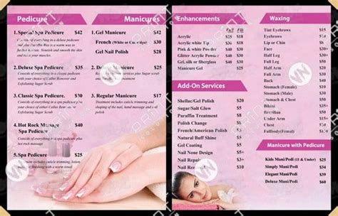 nmn   menu  views nails salon archives printing  nails