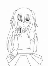 Anime Lineart Girl Coloring Pages Cute Hair Long Deviantart Girls Blush 2010 Sketch Manga Colouring Wallpaper Templates Template Group sketch template
