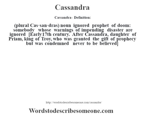 Cassandra Definition Cassandra Meaning Words To