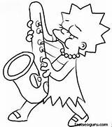 Simpson Lisa Simpsons Colorir Tocando Saxofone Saxophon Sassofono Suona Ausmalbild Imprimir Coloriage Spielt Mona Monalisa Dibujar Tudodesenhos Bart Saxophone Apaixonada sketch template