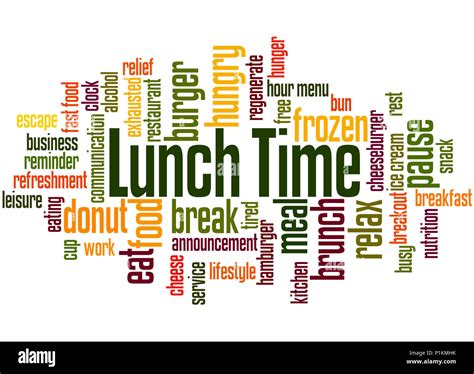lunch time word cloud concept  white background stock photo alamy